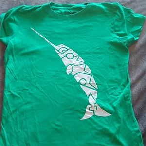 Narwhal shirt mechanical look.